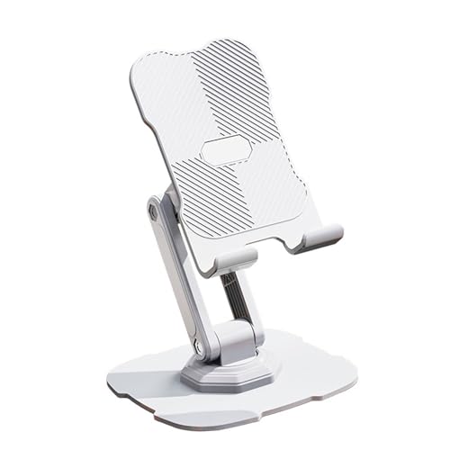 360 Degree Rotating Cellphone Holder Foldable Tablet Cradle Angles Height Adjustable Tabletop Phone Rotating Phone Holder for Ta
