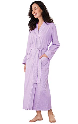PajamaGram Ultra Soft Womens Bathrobe - Cotton Robes for Women, Purple, M /