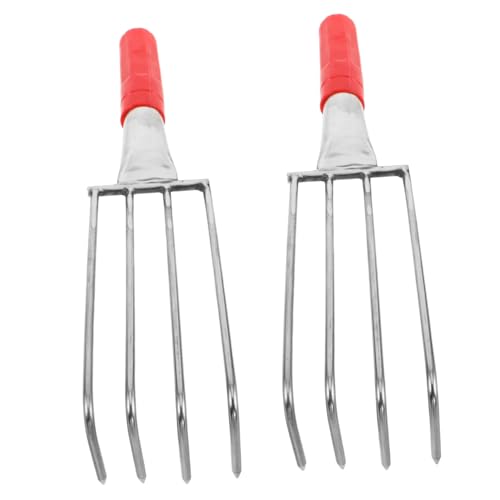 Operitacx 2pcs Stainless Steel Hand Rake