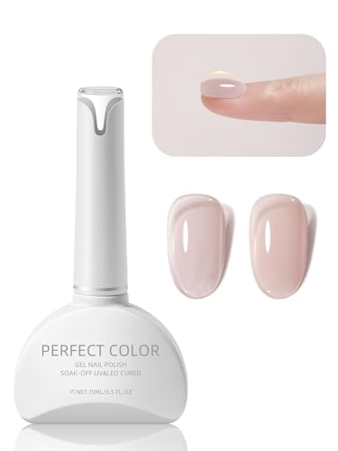PERFECT COLOR Rubber Base Gel Nail Polish, 15ML Light Cinnamon Builder Gel miniatura 1