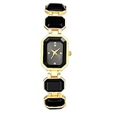 OIDEA Square Bangle Watches for Women: Elegant Luxury Crystal Rhinestone Decor Analog Quartz Women's Bracelet Watch Fashion Dress Ladies Wrist Watch Black
