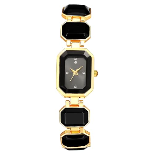 OIDEA Square Bangle Watches for Women: Elegant Luxury Crystal Rhinestone Decor Analog Quartz Women's Bracelet Watch Fashion Dress Ladies Wrist Watch Black
