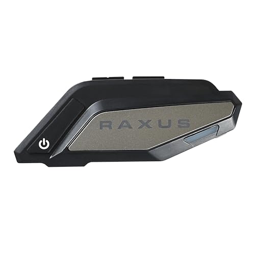 RAXUS TX500 Intercomunicador de Motocicleta Bluetooth 5.3 para Casco, Batería 1000mAh, Impermeable IPX6, Doble Cancelación de Ruido, Asistente de Voz, Llamadas HD, Música y Navegación Simultánea