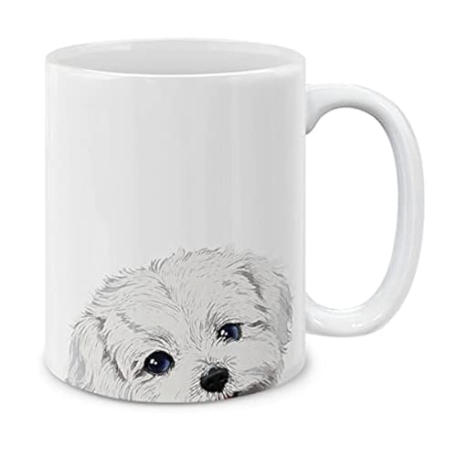 MUGBREW Maltese Dog Ceramic Coffee Mug Tea Cup, 11 OZ