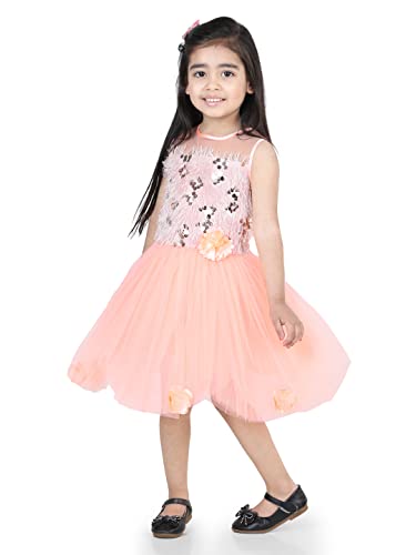 Image of Toy Balloon Kids Peach Knee Length Girls Dress