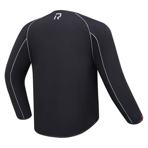RIDEIRON Motorradjacke Herren Winddichte Leichte Gefütterte für alle Jahreszeiten Wasserdicht UPF40+ Sonnenschutz Kompakt Tragbar Geeignet zum Motorradf Klettern Schwarz XL