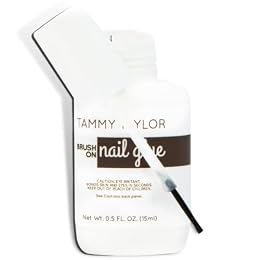 Tammy Taylor Brush On Nail Glue, Dry Clear Gel Nail Glue for Press on Nails, Acrylics, Tips and Even Natural Breaks, UV/LED Curing Needed, Strong Gel for Nails and Extensions