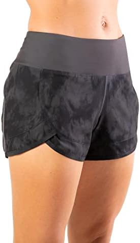 Womens Lightweight Running WOD Volleyball Shorts Workout Mesh Liner Zip Pocket