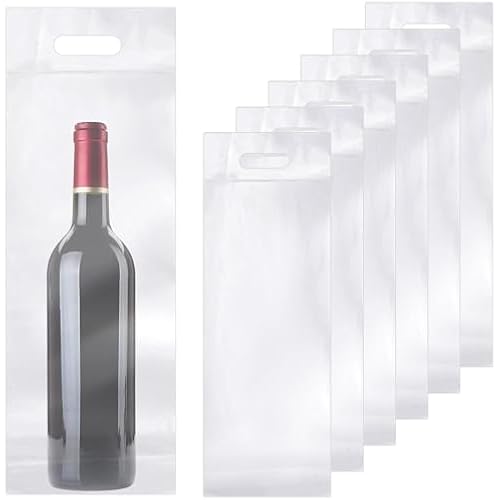 Gueevin 200 Pcs Clear Wine Bags 18.1x6.3inch for 750ml Bottle