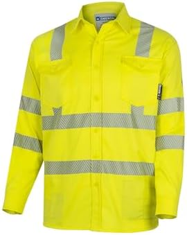 Oberon FR Arc Rated Hi Vis Button-Up Safety Shirt For Men - 