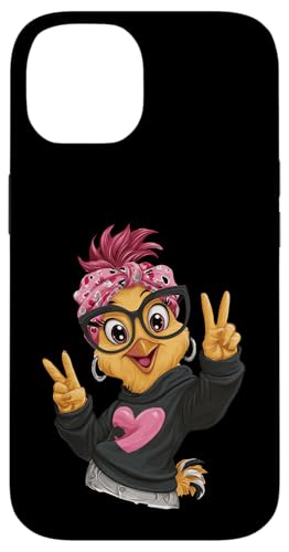 Funny Chick With Glasses �_�u���s�[�X�T�C�� �q�b�v�X�^�[ �� �X�}�z�P�[�X iPhone 14 �p