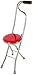 Składana Laska Krzesło Stań stali nierdzewnej Storzyści stolecami stolecami Walker Lekki stołek Składany Czteroosobowy, Czerwony Dla Osób Starszych