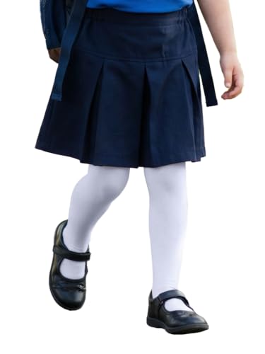 Image of COTTON DAY Kids Girls School Dress Cotton Tights Black White Navy Blue Burgundy