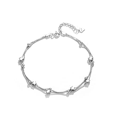 Bracelet cheville argent 925 double chaîne pour vos looks d'été