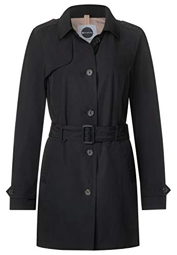 Preisvergleich Produktbild Street One Damen Trenchcoat mit Colourblock Po-bedeckend Reverskragen Black 36