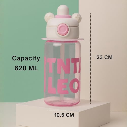 Image of Veejet Joyland Kids Water Bottle - Sipper Water Bottle for Kids - Water Bottle for School - Water bottle for Girls and Boys, BPA-Free, Spill-Proof, Perfect for School and Play - 620 ML (White)
