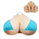 Crossdressers Breastplate Inflatable Silicone Breast Forms, Large Tits Realistic Fake Boobs for Drag Queen Ladyboy TG (03,ZZ Cup)