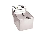 aus Edelstahl Profi Edelstahl-Fritteuse, 8 Liter, 3000 Watt, Thermostat bis 190°C; FE 07 E GGG