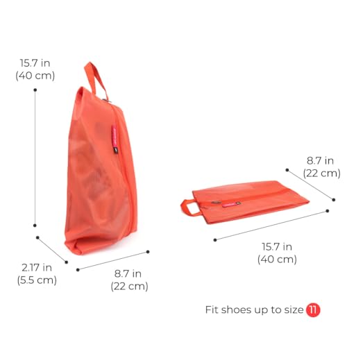 Image of pack all Shoe Bag for Travel, Water-Resistant Shoe Pouch for Gym, Odor-Resistant Soccer Cleats Bag for Sport (Orange, 1-Pack)