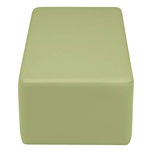Image of Sprogs 12 inch H Structured Rectangle Stool -Flexible Modular Collaborative Soft Seating for Office, Home, Lounge and School Classrooms with Durable Frame & Set of 2 inch Legs Add-on - Fern Green