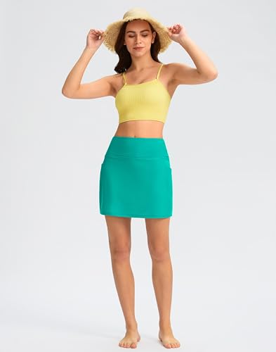 Image of G Gradual Women's 16 inch Swim Skirt with Pockets High Waisted Tummy Control Modest Swimsuit Bathing Suit Bottoms for Women