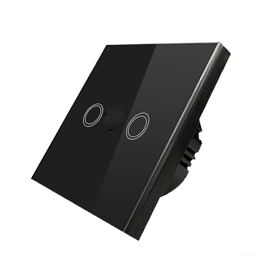 HpLive Interruptor de luz táctil de 2 vías de 1 vía, regulador de intensidad para luces LED, doble regulador para lámpara LED/bombilla, interruptor de luz táctil con panel de cristal y LED de estado