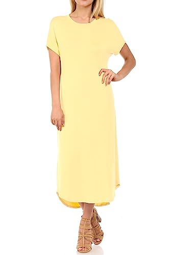 Image of iconic luxe Women's A Line Short Sleeve T Shirt Midi Dress Summer Casual