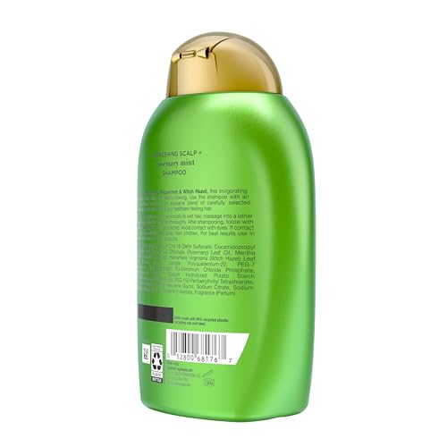 Image of OGX Extra Strength Refreshing Scalp + Rosemary Mint Shampoo,Clarifying Shampoo for Oily Hair Visibly Helps Remove Oil & Residue to Clear Away Buildup,Sulfate-Free Surfactants,13 fl. oz,(Pack of 2)