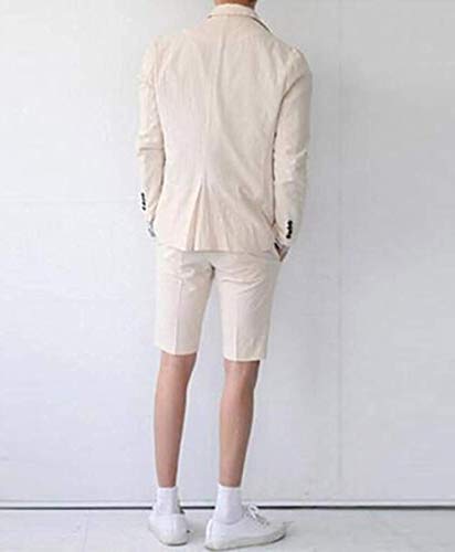 Mens Wedding Suit with Short Pants Notch Lapel Couples Matching Clothing(Blazer+Pants)3