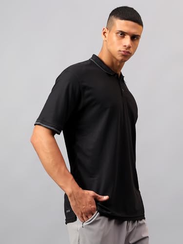 Image of Vector X Adults Mens Sports Wear Polyester Half Sleeves All Day Wear tee Shirt Polo T Shirt Detailing with Contrast Color Tipping on Sleeves & Collar for Casual Wear Regular Fit Tshirts