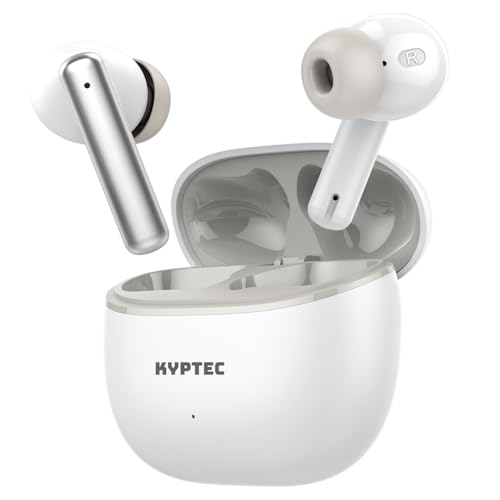 Image of KYPTEC Model 640 ENC Bluetooth Wireless Earbuds - Earbuds with Mic, Deep Bass 13MM Drivers, 40H Playtime, Fast Charging, Low Latency, Sleek Lightweight Design, True Wireless Earphones