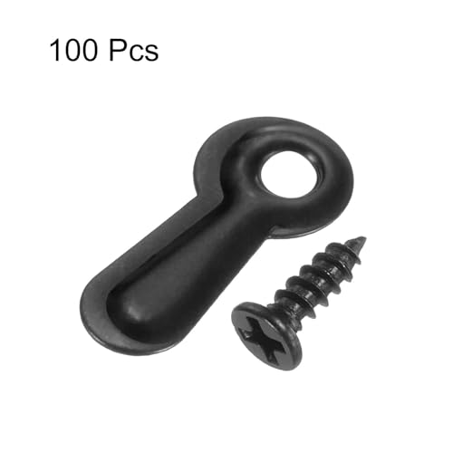 Image of HARFINGTON 100Pcs Picture Frame Backing Hardware Clips with 100Pcs Screws Photo Frame Turn Button Fasteners Picture Turn Backing Clips for Craft Hanging Pictures, Black