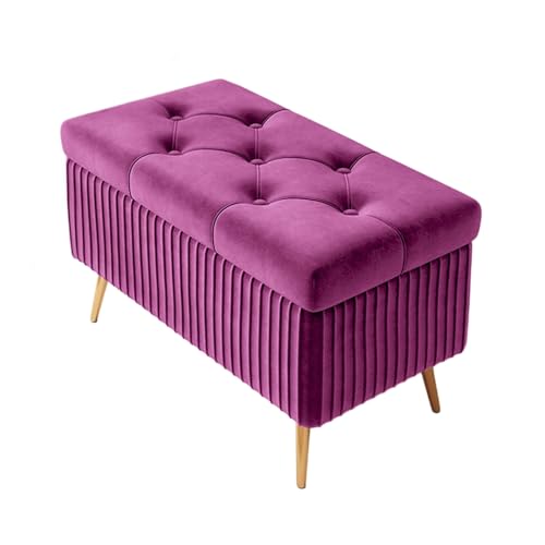 Banquette coffre violette 80 cm robuste supportant 150 kg - 2