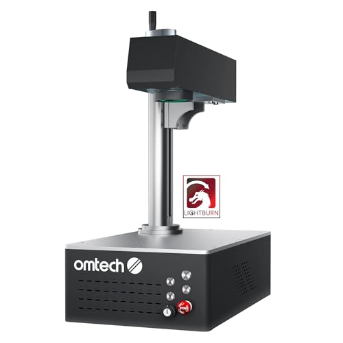 OMTech 30W Autofocus Fiber Laser Marking Machine with Lightburn, Fiber Laser Engraver for Metal Marking, 6