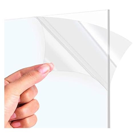 BUZIFU 10 Pcs Transparent Acrylic Sheets 10 x 8 Inch Plexiglass Plastic Sheet 1mm Thick Clear Acrylic Sheets Glass Painting Acrylic Panel for Picture Frame Glass Replacement Project Display DIY Craft Cover