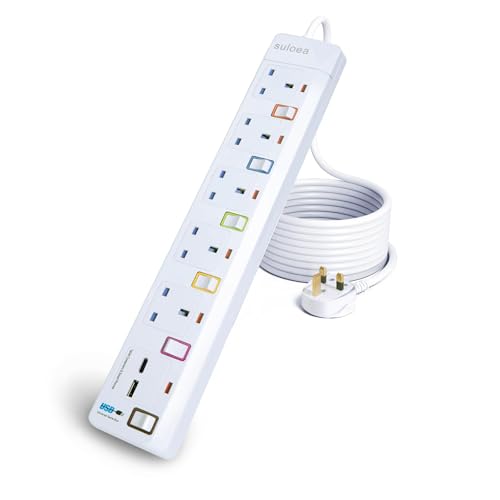 1.8M Extension Lead 5 AC Way with USB Slots
