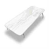 ESFVRG Marmor-Tischdecke mit elastischem Rand, Marmor-Textur, wasserdicht und abwischbar, passgenaue Klapptischabdeckung, passend für rechteckige Tische mit den Maßen 76,2 x 152,4 cm