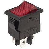 INTERRUPTEUR DE PUISSANCE A BASCULE 3A-250V DPST ON-OFF - ROUGE...