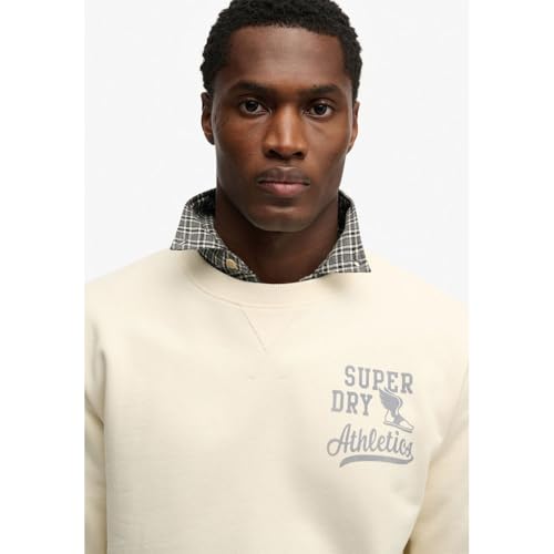 Superdry ATH ESS Crew Sweater, Desert Bone Off White, M Men's