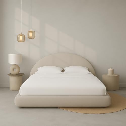 Cloud Bed Washable Unzippable Upholstered Soft Foam - Round Half