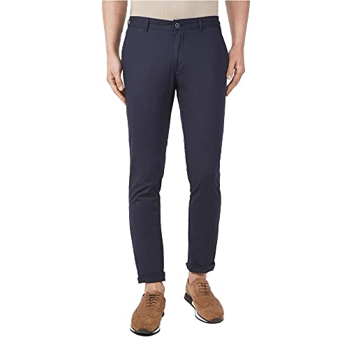 Image of Blackberrys Men's Cotton Blend Solid Slim Fit Casual Trousers