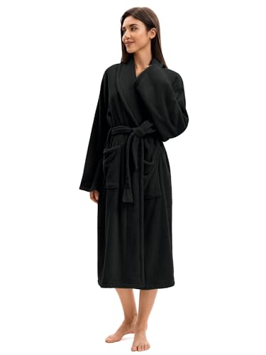 Image of Soft Robe For Women,Warm Plush Bath Robes Female,Spa Towel After Shower Lightweight Long Bathrobe