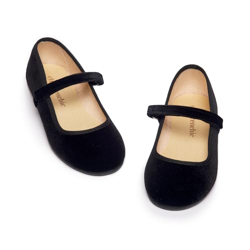 Childrenchic Mary Jane Shoes for Girls – Classic & Comfortable Dress Shoes for Toddlers & Kids – Perfect Flats for School, Play, and Special Occasions (Velvet, Black, 9 Toddler) by Childrenchic - Used condition - US$19.93