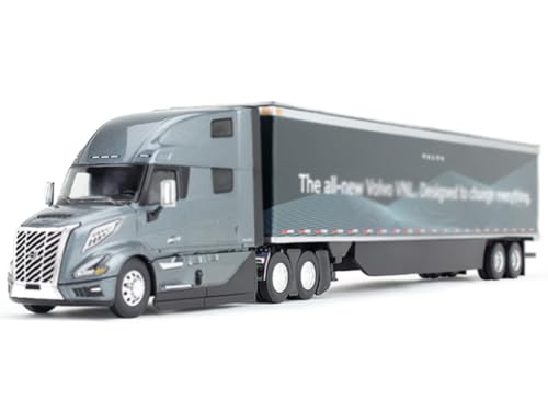VNL 860 High-Roof Sleeper and 53' Trailer with Skirts Coastal Mist Gray Metallic 1/50 Diecast Model - First Gear 50-3502