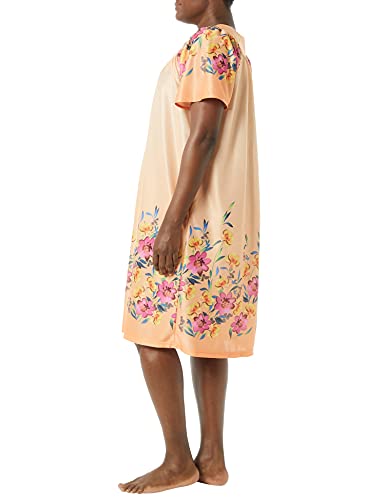 Image of AmeriMark Casual Women's Patio Muumuu House Dress Loose Comfortable Short Sleeve Sun Dress Lounger Gown Sleepwear for Ladies