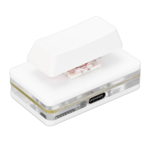Teclado mecánico programable con interruptor rojo en acrílico blanco para medios 2