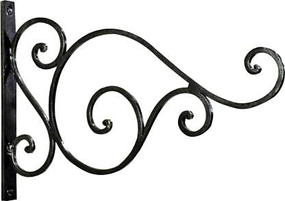 Wooden Decor HubWrought Iron Decorative Wall Hanger Hooks for Hanging Plants ,Flower Baskets ,Bird Feeders ,Wind Chimes, Indoor Outdoor Rustic Home Decor (Black Color)...