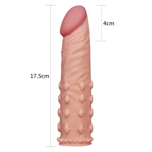Capa Peniana Extensora 19cm x 4cm penetrável 14cm Aumento de 5cm Texturizada em Silicone