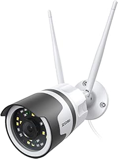 ZOSI 5MP Security Camera Outdoor Wireless, 2-Way Audio, Work with Alexa, Color Night Vision, TF Card/Cloud Storage, Motion Detection, Waterproof WiFi CCTV Camera, Light Sound Alarm, 2.4/5 GHz,C190 Pro