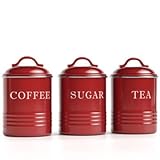 JUEGO DE RECIPIENTES DE COCINA: estos hermosos y atractivos recipientes de metal aptos para alimentos evocarán la sensación de granja en su cocina. Agregue estilo y funcionalidad con esta decoración rústica de granja para los accesorios de cocina.